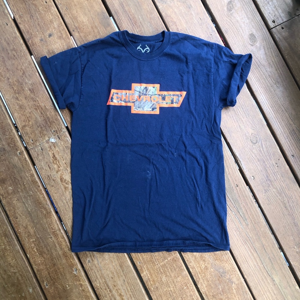 Navy Blue Vintage Graphic Chevrolet T-shirt Medium